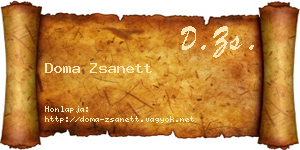 Doma Zsanett névjegykártya
