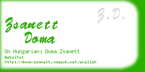 zsanett doma business card